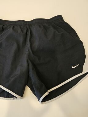 Nike Black Athletic Shorts with White Trim - Girls XL